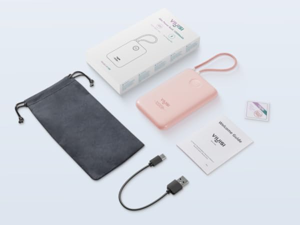lightweight small portable charger with built in cable