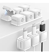 smofish Cord Organizer Holder, 3 Pack 3-Slot Magnetic Desk Cable Clips Management, Strong Phone C...