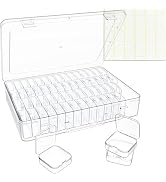 Bead Organizer Box, 60 Pack Small Clear Storage Boxes with Labels, Large Travel Craft Case with H...