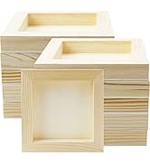 FSWCCK 10 Pcs 5x5 Wood Panel Boards, Unfinished Wood Canvas Wooden for Crafts, Painting Canvas, D...