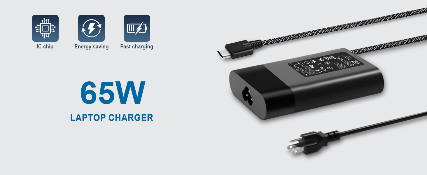 65W usb c laptop charger