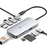 USB C Hub, 9 in 1 USB C Multiport Adapter with 4K@60Hz HDMI, 5 USB Ports, 100W PD, SD/TF USB C Ad...