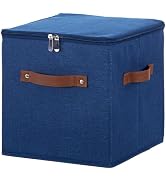 HYVAKUPPA 11inch Storage Boxes Cubes with Zipper Lid Collapsible Fabric Lidded Storage Bins Baske...