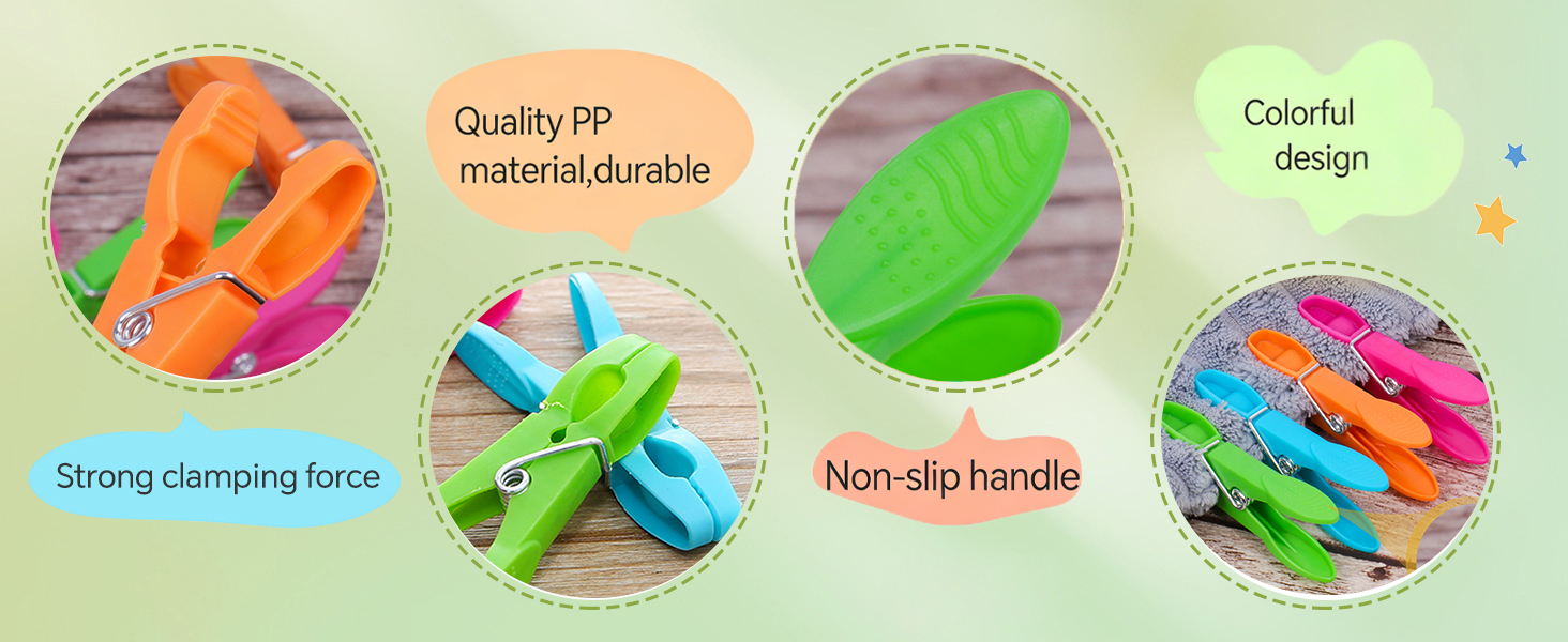 Colorful Plastic Clothespins