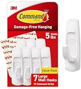 Command Large Utility Hooks, 7-Hooks, 12-Strips, Organize Damage-Free