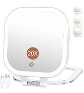 FASCINATE Compact Travel Makeup Mirror with Lights and Magnification, 3.5 inch Portable 1X/30X Ma...