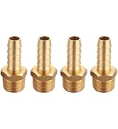 T TANYA HARDWARE 3/8 Inch NPT to 3/8 Inch Barb, Hose Barb Adapter, Air Hose Fittings Brass Pipe F...