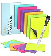 HOMiDEK Reusable Magnetic Sticky Notes, (30 Pack, 3x3 in) Dry Erase Magnets Magnetic Labels with ...
