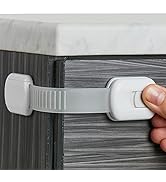 Child Safety Strap Locks to Childproof Cabinets, Drawers, Appliances & More 2022 (4-Pack, White)