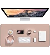 Hsurbtra Desk Pad, 35.5" x 17" PU Leather Desk Mat, XXL Extended Mouse Pad, Waterproof Desktop Bl...
