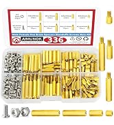 336pcs M3 Motherboard Standoffs&Screws&Nuts Kit, Hex Male-Female Brass Spacer Standoffs, Laptop S...