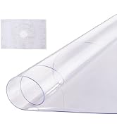 VEVOR Plastic Table Cover, 42 x 42 Inch 2.0 mm Thick Clear Round PVC Desk Mat Protector, Waterpro...