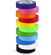 Craftzilla Colored Masking Tape - 11 Roll Multi-Pack, 825 Ft x 1 in Colorful Craft Tape– Great fo...