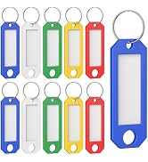 Uniclife 10 Pcs Key Tags, 5 Color Key Tags with Labels, Key Labels for Keychain, 2.3" x 0.8" Plas...