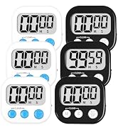 ZILLEEN Classroom Timer for Kids Teachers Digital Timers, Black White 6 Pack