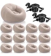 Realspring 12 Pcs Bean Bag Chairs for Adults Inflatable Chairs with Electric Air Pump,Blow up Cou...