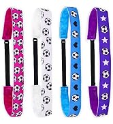 FROG SAC 4 Soccer Headbands for Girls, Adjustable No Slip Sport Head Band for Kids, Thin Athletic...
