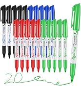 Cgerma Permanent Markers Bulk Fine Point, 20 Count Assorted Colors Fine Tip Permanent Markers Set...