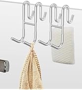 NACETURE Double Shower Door Hooks - 2 Pack Shower Hook Over The Door Towel Hook for Frameless Gla...