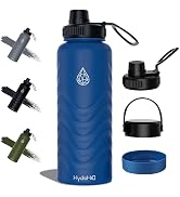 24oz Stainless Steel Insulated Water Bottle, 48H Ice Cold & 24H Hot, Leak-Proof Wide Mouth Lids (...