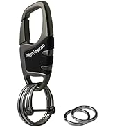 Keychain Clip Car Key Chain Hooks with 4 Heavy Duty Key Rings and 1 D Ring,Carabiner Keychain for...