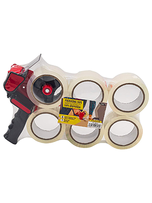 TAPE GUN & DISPENSER WITH CLEAR PACKAGING TAPES