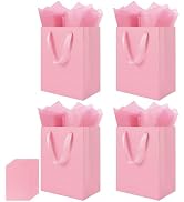 Epoesch 4 Pack Medium Gift Bags With Handles and 8 Tissue Paper, 8 X 5 X10 Inch Paper Bags Bulk f...