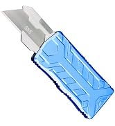 ainhue RU33 Retractable Utility Knife, 3 Inch Aluminum Handle with Pocket Clip, 5pcs SK5 Replacem...