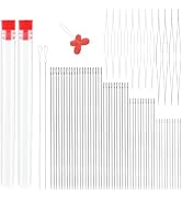 GarfxG 64 PCS Beading Needles Set Include Big Eye Collapsible Beading Needles, Twisted Wire Seed ...