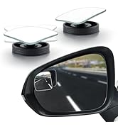 LivTee Blind Spot Car Mirror, Fan HD Glass Frameless Convex Side Mirror Blindspot, Reusable 360° ...