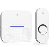 AIDA Lighted Wireless Doorbell, Home Waterproof Doorbell 1,000ft Range, 5 Volume Levels with 58 D...