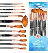 Artist Paint Brush Set, 12PCS All-Purpose Professional Acrylic Paint Brushes for Kids Adults Begi...