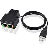 Poyiccot RJ45 Splitter Adapter, Ethernet Splitter RJ45 Network Extension Connector for Cat5, Cat5...