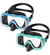 WSTOO Adults Swim Goggles with Nose Cover,HD 3-Window Wide Vision Lens Snorkel Diving Swimming Ma...