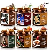 Christmas Candle Set, 6 Pack Candles for Home Scented, Aromatherapy Jar Candle Gifts for Women, N...