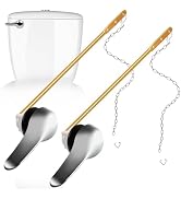 Lydia's Deal 2 Pack Toilet Handle Replacement Kit, Chrome Front Mount | Easy Install,Steel Chain,...
