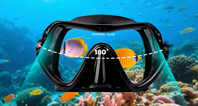 Swim Goggles Adult with Nose Cover, Clear Diving Mask Wide View Swim Mask for Men Women Youth