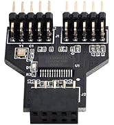 chenyang USB 2.0 Front Panel Header 9Pin/10Pin 1 to 2 HUB 9Pin/10Pin Mainboard Header Extension C...