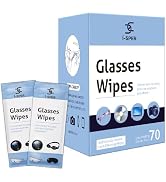 70 Count Lens Wipes for Eyeglasses, Pre-Moistened Individual Wrapped Glasses Wipes Lens Cleaner, ...