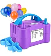 AGPTEK Electric Air Balloon Pump, 110V 600W Rose Red Portable Dual Nozzle Inflator/Blower for Par...