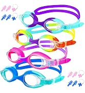 XDX Kids Goggles for Swimming 4-14, 4 Pack Kids Swim Goggles for Boys and Girls, Anti Fog Swim Go...