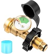 YEYETUO 100 lb Propane Tank Adapter, Propane Tank Gauge with Gauge, Fit POL to QCC1 Propane Tank ...