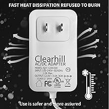 Clearhill 12V 24V Power Supply Adapter