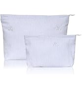 Wudygirl 2 Pcs Makeup Bag, Travel Cosmetic Bag for Women, Portable Cute Bow Makeup Pouch for Cosm...