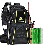 Ghosthorn Fishing Tackle Backpack with 4 3600 Tackle Boxes Rod Holder Outdoor 43L Large Bag with ...