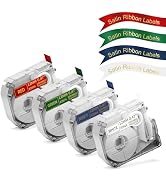 Label Maker Tape- Phomemo M950/M960 Ribbon Labels, 12mm 0.47 Inch, Gold on White/Blue/Green/Red, ...