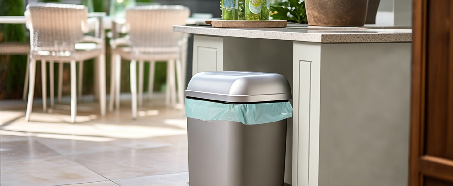 Use 13 gallon kitchen trash bags outdoors.