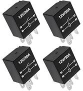 Ohleats 4-Pack 4 Pin 12V 30A Heavy Duty Stable Relay Replacement for Motor Automotive, Multi-Purp...