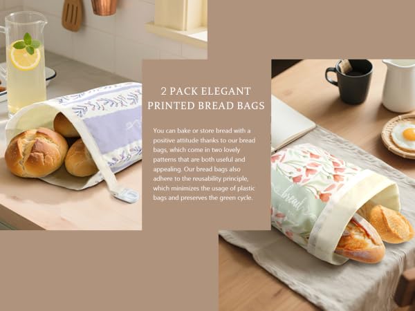 cotton and beeswax bread bag with zipper