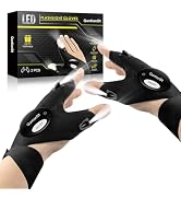 QuntionSt LED Flashlight Gloves, Fathers Day Mens Gift for Dad Him Husband, Hands-Free Finger Lig...